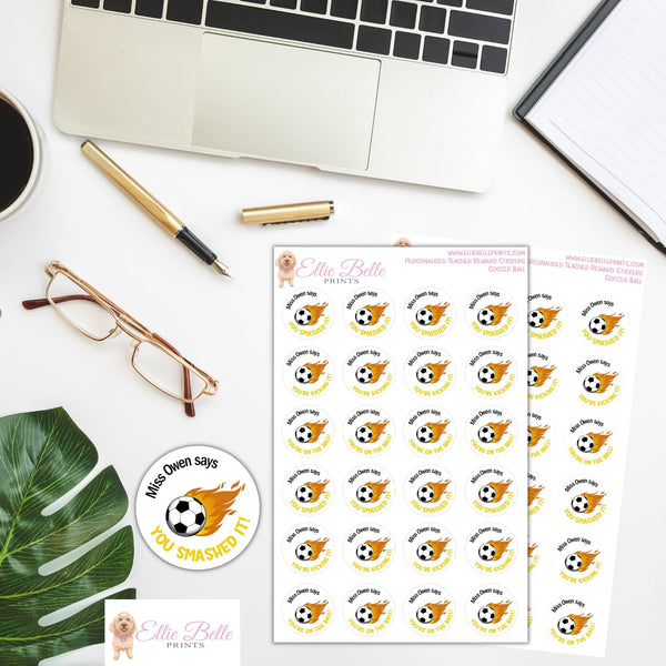 Soccer Balls 1 - Personalised Teacher Reward Stickers