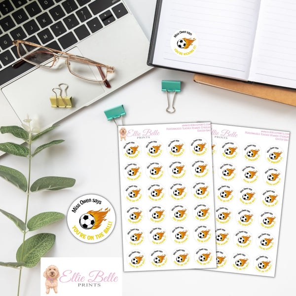 Soccer Balls 1 - Personalised Teacher Reward Stickers