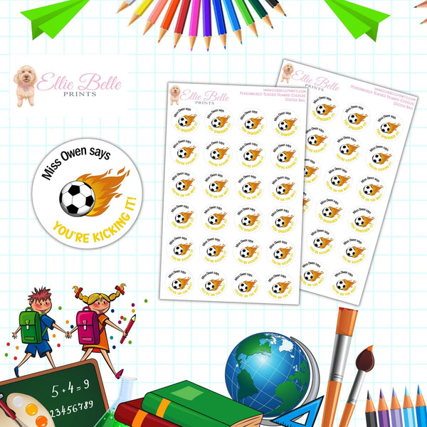 Soccer Balls 1 - Personalised Teacher Reward Stickers