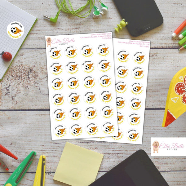 Soccer Balls 1 - Personalised Teacher Reward Stickers
