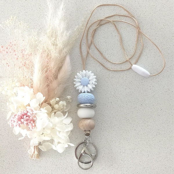 Blue Daisy Lanyard