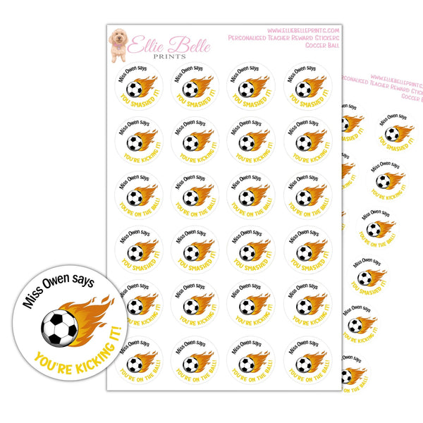Soccer Balls 1 - Personalised Teacher Reward Stickers