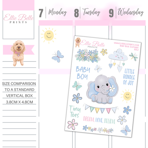 Blue Baby Elephant Stickers
