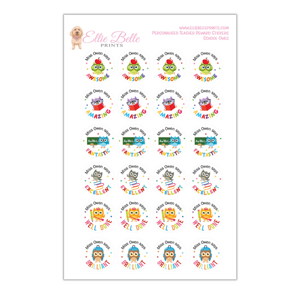 Teacher Gift Pack 2 -  Personalised Teacher Reward Stickers