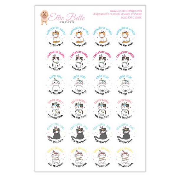 Teacher Gift Pack 2 -  Personalised Teacher Reward Stickers