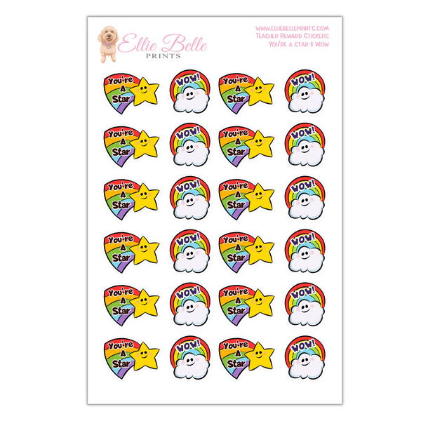 Teacher Gift Pack 2 -  Personalised Teacher Reward Stickers