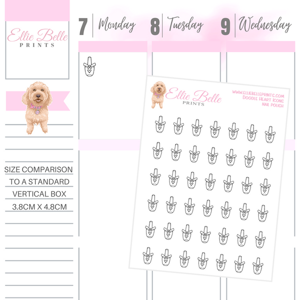 Nail Polish Icons - Doodle Heart Icons