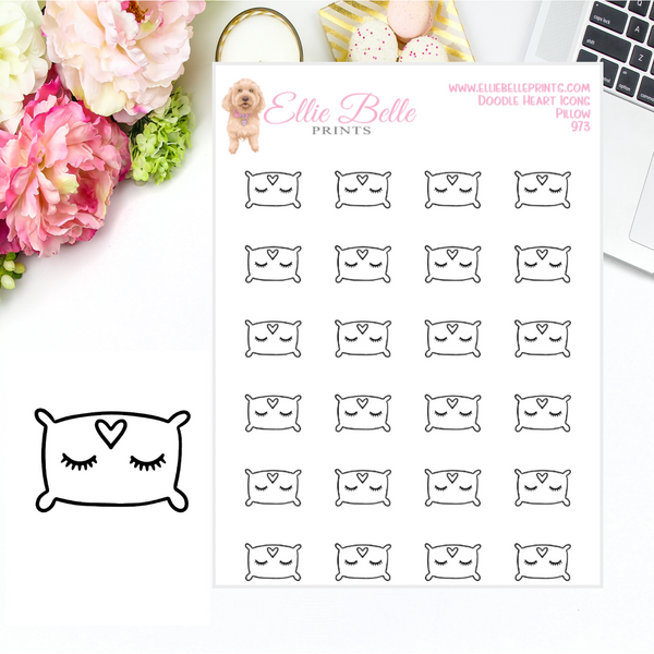 Pillow Icons - Doodle Heart Icons