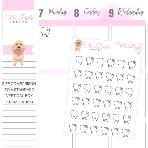 Tooth Icons - Doodle Heart Icons