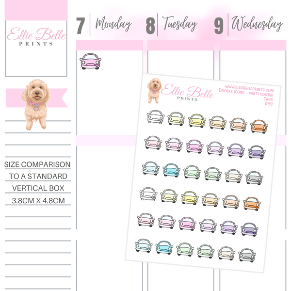 Cars - Multi Colour Doodle Icons