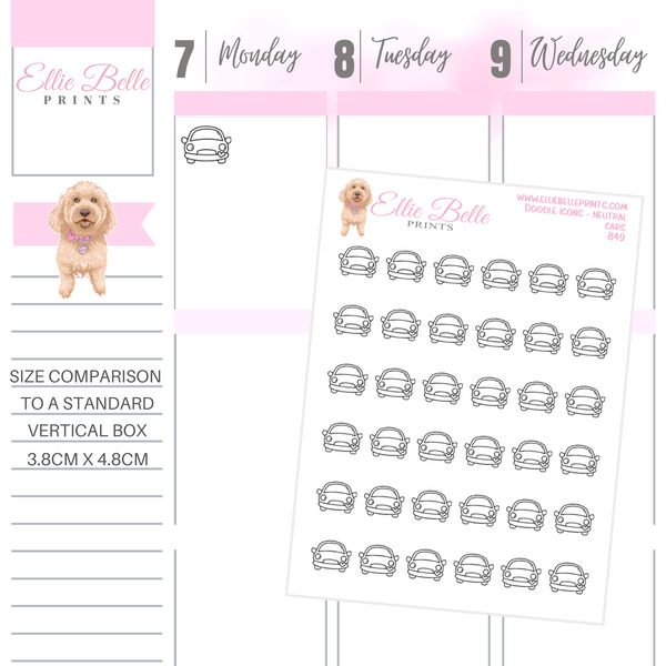 Cars - Neutral Doodle Icons