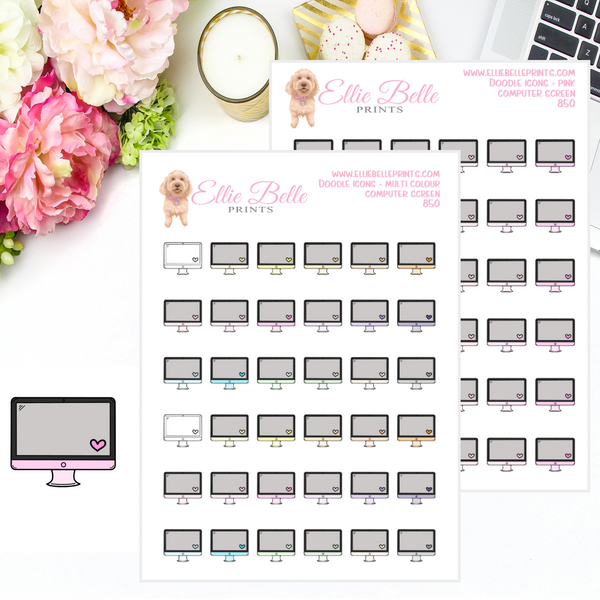 Computer Screen - Multi Colour Doodle Icons