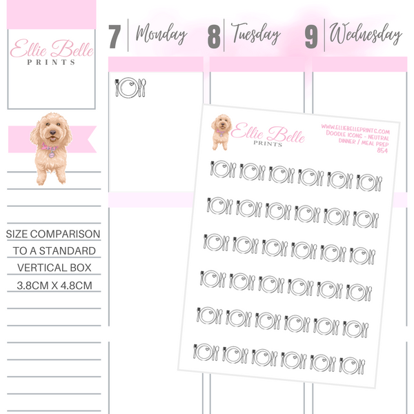 Dinner - Neutral Doodle Icons