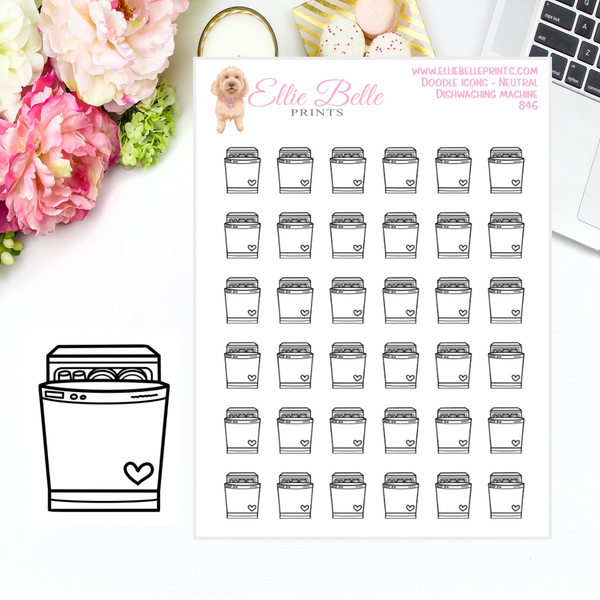 Dishwashing Machine - Neutral Doodle Icons