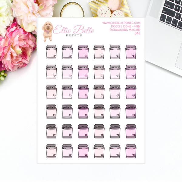 Dishwashing Machine - Multi Colour Doodle Icons