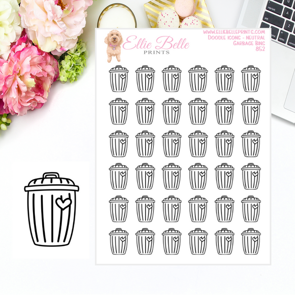 Garbage Bin - Neutral Doodle Icons