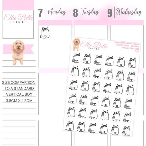 Grocery Bag - Neutral Doodle Icons