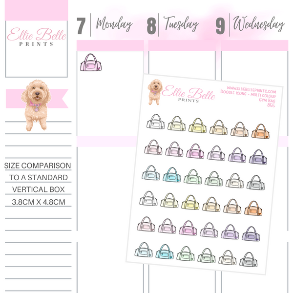 Gym Bag - Multi Colour Doodle Icons
