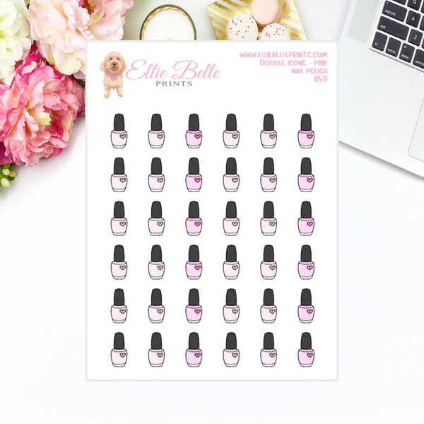 Nail Polish - Multi Colour Doodle Icons