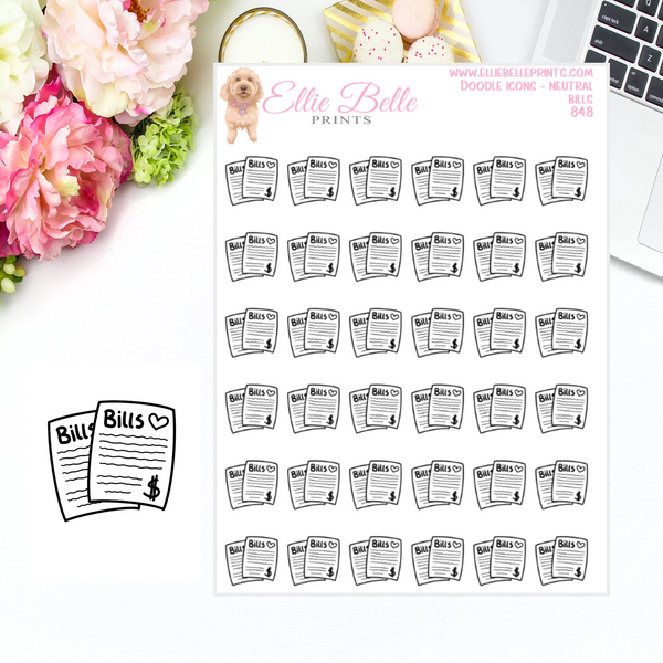 Bill Due - Neutral Doodle Icons