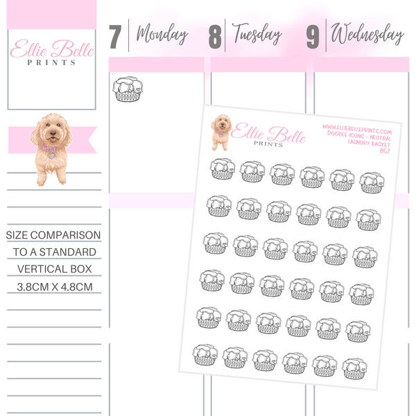 Laundry Basket - Neutral Doodle Icons