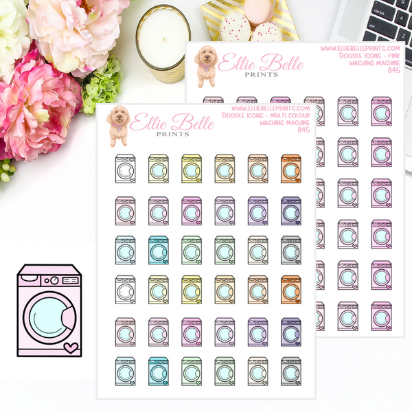 Washing Machine - Multi Colour Doodle Icons