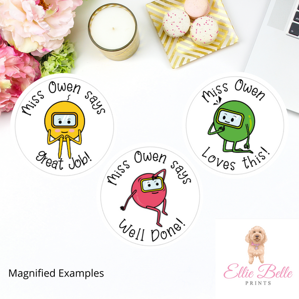 Monster 3 - Personalised Teacher Reward Stickers