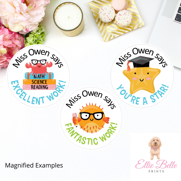 School Of Fish - Personalised Teacher Reward Stickers