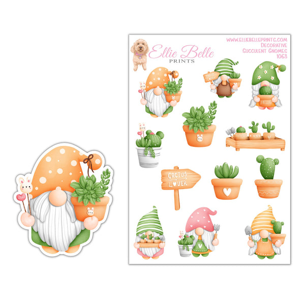 Succulent Gnome Stickers