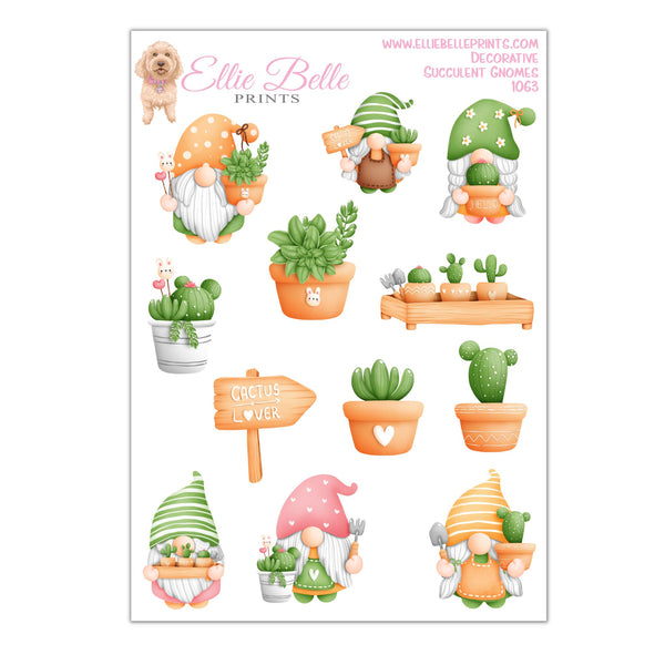 Succulent Gnome Stickers