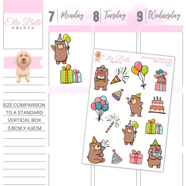 Birthday Bear Stickers