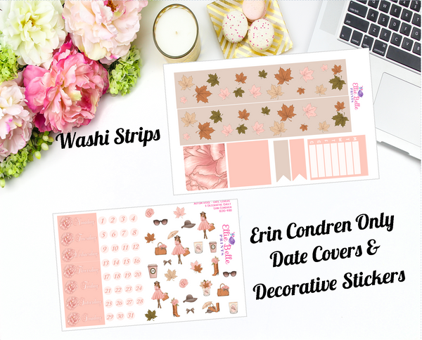 Autumn Rose Collection - Vertical Weekly Planner Kit