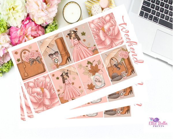 Autumn Rose Collection - Vertical Weekly Planner Kit