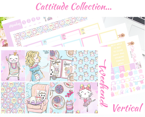 Cattitude - Vertical Weekly Planner Kit