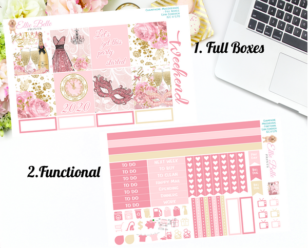 Champagne Masquerade - Horizontal Weekly Kit