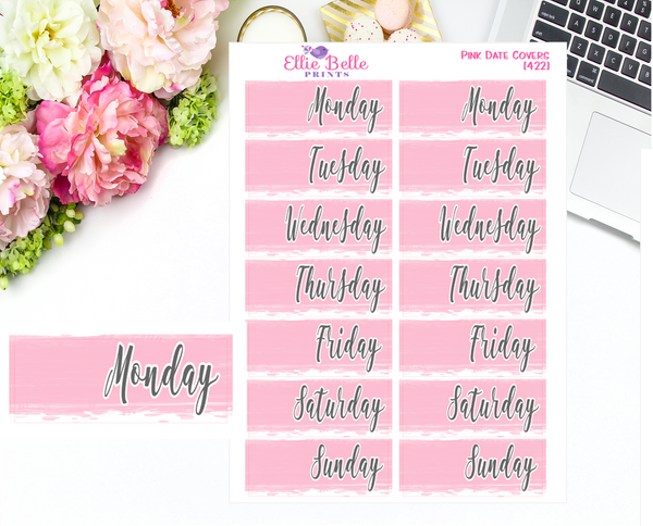 Date Cover Stickers - Blush Watercolour