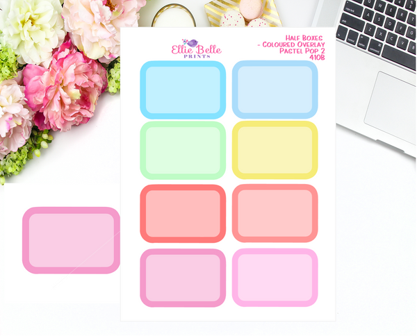 Half Box With Coloured Overlay Stickers - Pastel Pop