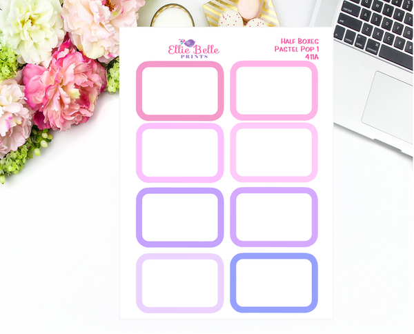 Half Box With White Overlay Stickers - Pastel Pop