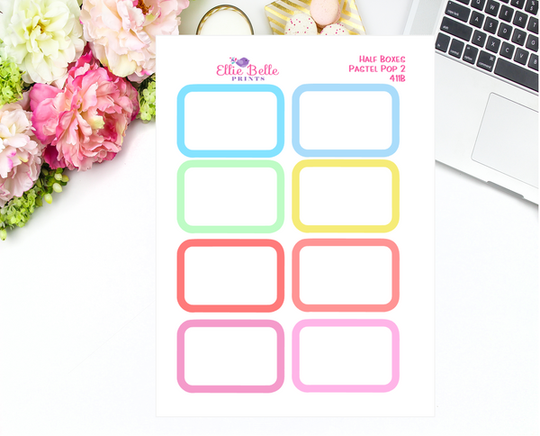 Half Box With White Overlay Stickers - Pastel Pop