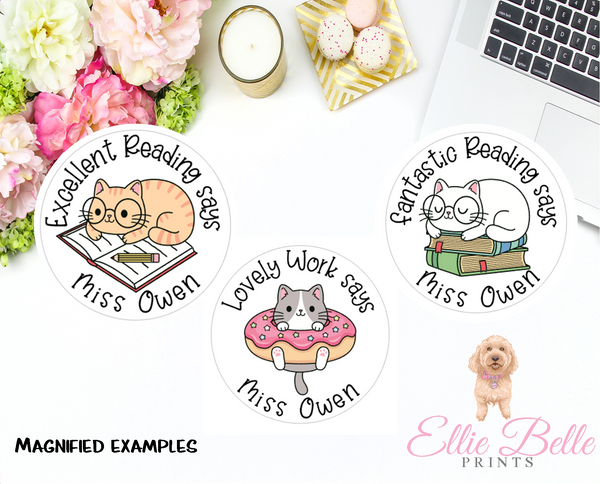 Funny Cat - Personalised Teacher Reward Stickers