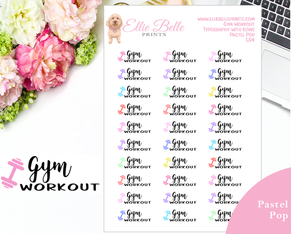 Gym Workout - Typography with Icons