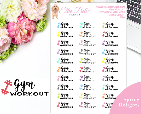 Gym Workout - Typography with Icons