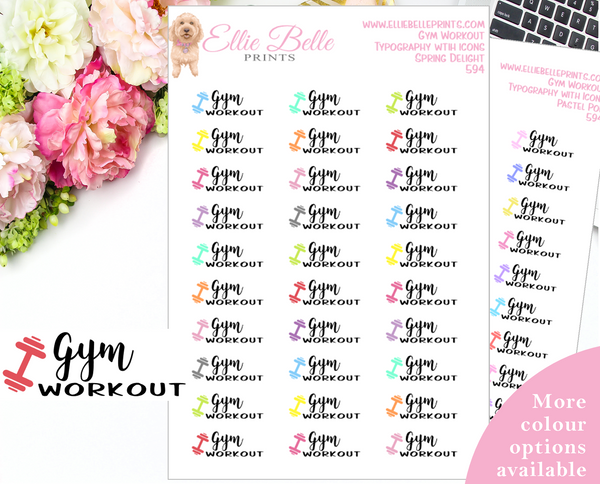 Gym Workout - Typography with Icons