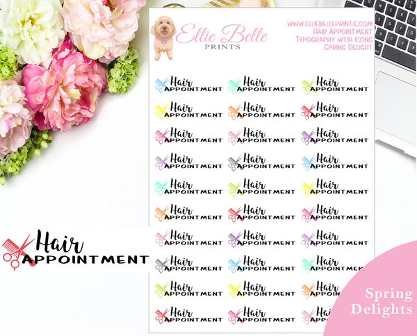 Hair Appointment - Typography with Icons