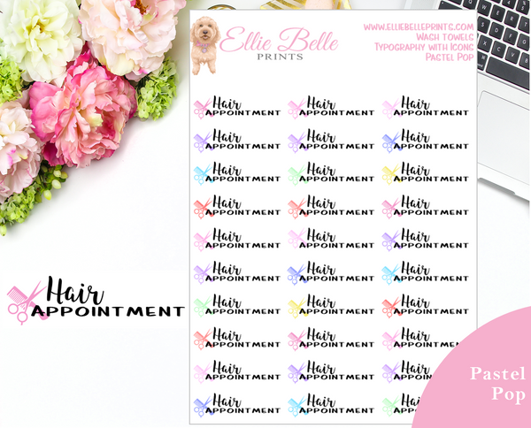 Hair Appointment - Typography with Icons
