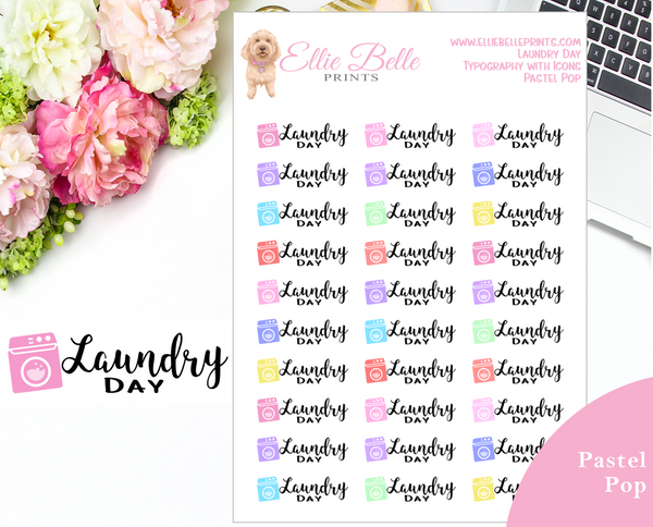 Laundry Day - Typography with Icons