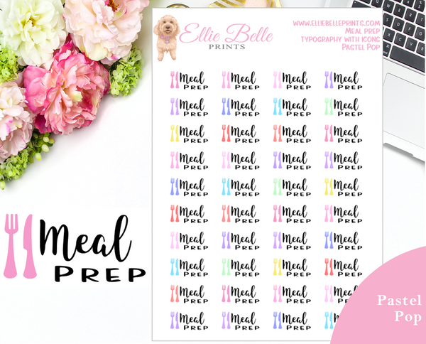 Meal Prep - Typography with Icons
