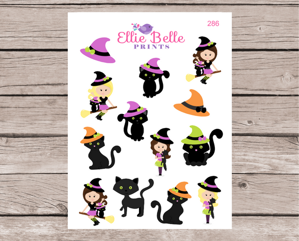 Halloween Witches and Black Cats – Ellie Belle Prints