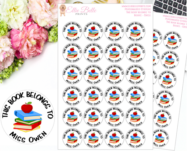 This book belongs to Stickers - Books Circle - Personalised Teacher Stickers