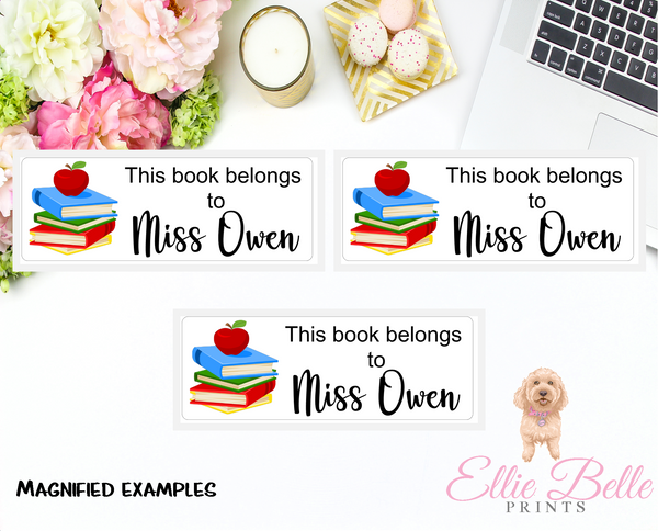 This book belongs to Stickers - Books Rectangle - Personalised Teacher Stickers